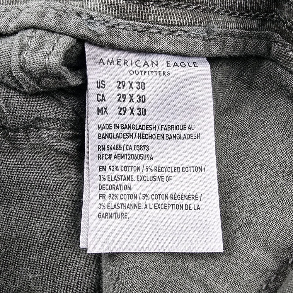 American Eagle Paratrooper Cargo Pants Mens 29x30 (30x29) Green Flex Military - Picture 7 of 11